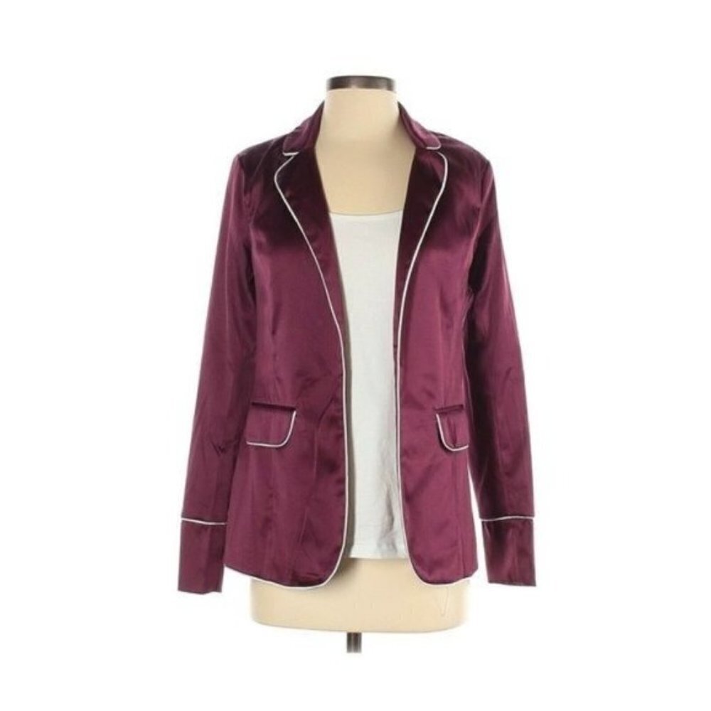 NEW Love By Design Jacket Maroon Open Front Blazer